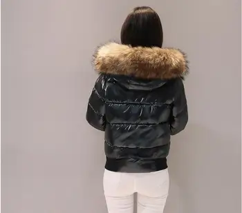 Haină de blană Mare guler de blană de bumbac jacheta de iarna pentru femei scurte student îmbrăcăminte îngroșarea slim wild fashion