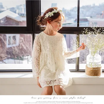 2018 Noi de Toamna pentru Copii Modă Rochie cu Mâneci Lungi Fata de Copil Rochie pentru Copii Rochie de Dantelă Copilul Printesa Rochie de Petrecere,#3348