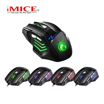 Imice X7 USB Mouse cu Fir 2400DPI LED-uri Optice Calculator prin Cablu Mouse-ul Mouse de Gaming Profesionist 7 Butoane Colorate de Lumină Gamer Soareci