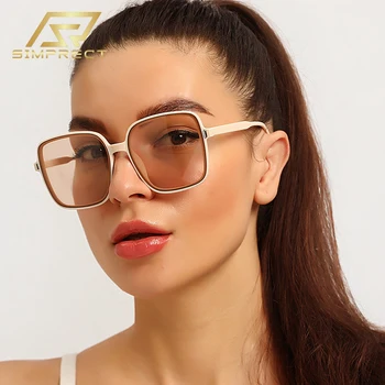 SIMPRECT Pătrat ochelari de Soare Femei 2021 Moda Vintage Marca Supradimensionat Ochelari de Soare Cadru Mare UV400 Nuante Pentru Femei Gafas De Sol