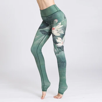 Yoga Pantaloni Cu Talie Înaltă Colanti Sport Femei Sală De Fitness, Jambiere Pictura De Cerneală Yoga Scrunch Jambiere Antrenament Sala De Sport Colanti Sport