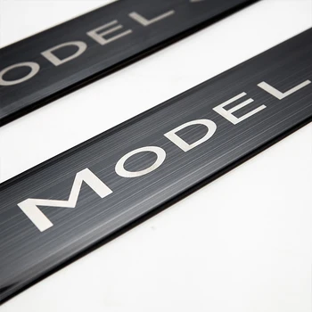 2017-2020 Pentru Tesla Model 3 Pedalei de Bandă de Protecție a Model3 Pragului de Ușă Decor Folie de Acoperire din fibra de carbon Accesorii de Protecție