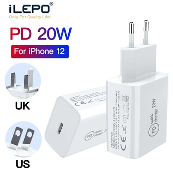 ILEPO 20W PD Încărcător Pentru iPhone 12 Max 12 Mini-12 Pro 11 Pro Max XR 8 Plus USB de Tip C, Rapid de Încărcare Pentru iPad Air 4 2020 iPad Pro