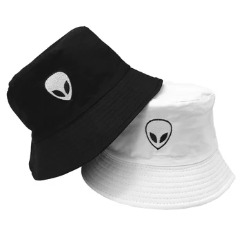 Unisex Brodate Străin Pliabil Găleată Pălărie de Plajă Palarie de Soare Strada Pălărie Pescar în aer liber Capac Bărbați și Femei Pălărie
