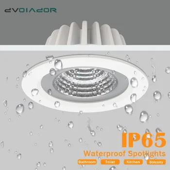 Rezistent la apa de Tavan cu LED Downlight 15W 12W 5W 7W IP65 rezistent la apa COB Spot luminos Rotund Încastrat Lampa pentru interior exterior Lumini la fața Locului