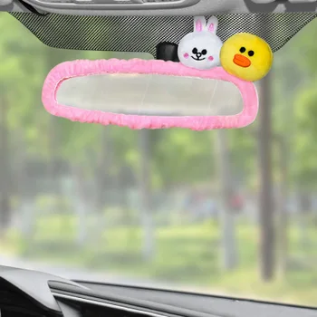 Creative scurt de pluș Urs drăguț iepure pui oglinda retrovizoare a acoperi noi de desene animate drăguț oglinda auto decoratiuni interioare