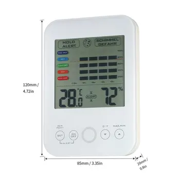 De înaltă Precizie de Interior Digital Electronic de Temperatură și Umiditate Higrometru termometru cu Statie Meteo mucegai alarma ecran LCD
