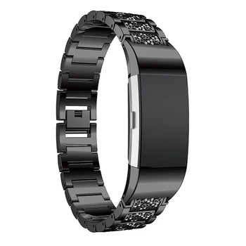 De lux Stras din oțel Inoxidabil noi watchband de Înlocuire brățară Pentru Fitbit Charge 2 ceas inteligent banda curele Accesorii