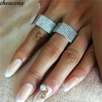Choucong de Lux Inel Argint 925 micro pave AAAAA cz de Logodna Nunta Trupa Inele Pentru Femei barbati Dubai Petrecere Bijuterii