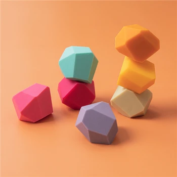 Silicon Bloc De Piatră Colorate Din Lemn De Învățământ Jucărie Stil Nordic Echilibrare Stivuite Clădire Montessori Jucărie Dropshipping