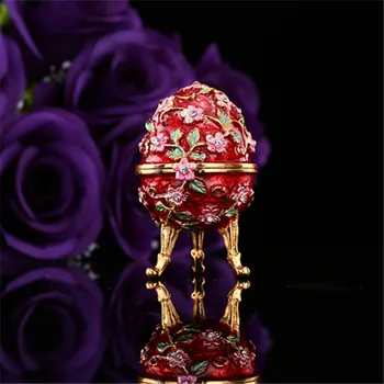 QIFU Frumos Colorat Ou Faberge Breloc Cutie Ambarcațiunile de Decor Acasă