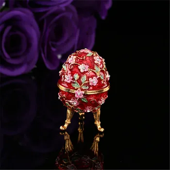 QIFU Frumos Colorat Ou Faberge Breloc Cutie Ambarcațiunile de Decor Acasă