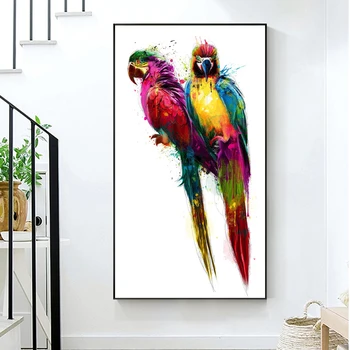 RELIABLI de ARTĂ pline de culoare de Păsări Papagal Imagini Panza Pictura Arta de Perete Pentru Camera de zi Animale Postere si Printuri Decor Acasă