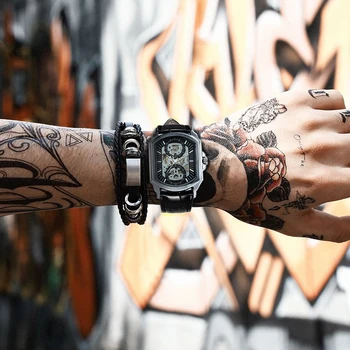 CÂȘTIGĂTORUL Oficial Creative Ceas Barbati Brand de Lux Schelet Automate Mecanice Ceasuri de mână de Moda Militare Ceas Masculin relogio