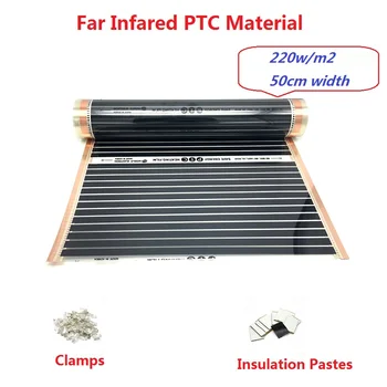 Nou Tip 220w/m2 Departe Infared PTC Material de Încălzire prin Pardoseală cu Film Cald Mat cu Cleme de Izolare Paste de Economisire a Energiei