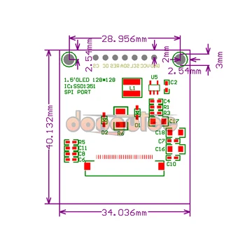 Dongutec 1.5 inch 7PIN Full Color OLED modul Ecran SSD1351 Conduce IC 128(RGB)*128 SPI Interface pentru 51 de STM32 Arduino