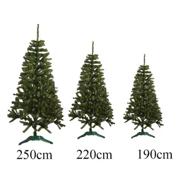 Noi Anul Nou, pom de Crăciun artificial brad pin întinsă fără conuri din PVC 120/150/190/220/250/270 cm