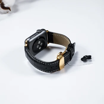 Curea din piele pentru Apple watch se 6 5 4 banda de 44mm 40mm Fluture catarama iwatch 3 2 42mm curea Apple watch 38mm benzi Brățară