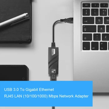Kebidu USB 3.0 pentru a 10/100/1000 Gigabit Ethernet RJ45 LAN Adaptor de Rețea 1000Mbps Plug and Play pentru PC, Laptop pentru IOS/windows