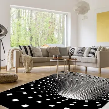 3D Spiral Dreptunghi Covor Geometrice Podea Mat Pentru Camera de zi Stereo Vision Covor Antiderapant Covoare de Lux Acasă Dormitor Podea Mat