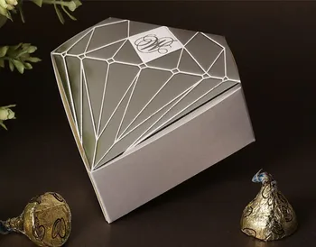 Petrecere de nunta favoarea Ciocolata dulce cutie ... de Diamant în Formă de Cutii de Favoarea cutie de Bomboane favoarea partidului cadou cutie de 50pcs/lot