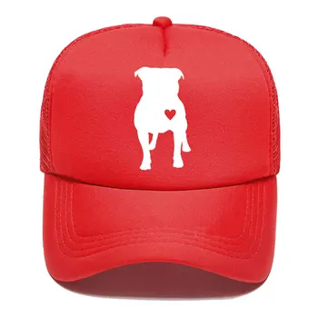 Vanzare Drăguț Pitbull Inima Catelus Șapcă de Baseball Casual Barbati Femei Părinte-copil Pălării Plasă Vizor în aer liber Palarie de Soare Reglabil Capace