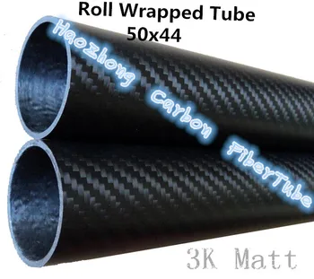 3K Rola Înfășurat Pur din Fibra de Carbon Tub de 50mm*44mm*500mm 3mm grosime 3K Finisaj Mat 50*44