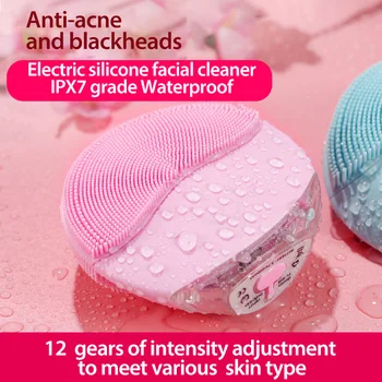 Cu Ultrasunete Electric Silicon Facial De Curățare A Feței De Spălat Perie Sonic Curatarea Pielii De Pete Remover Pore Cleanser Masaj
