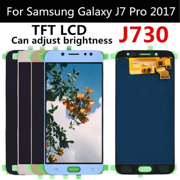Puteți regla luminozitatea TFT LCD Pentru Samsung Galaxy J7 Pro 2017 J730 J730F Display LCD Touch Screen Sape
