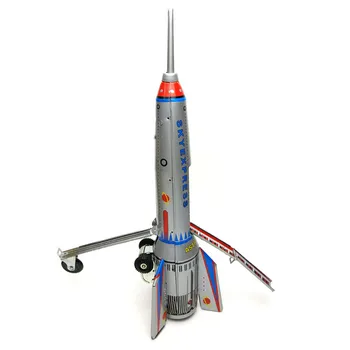 Vintage rachete de Colectare Tin jucarii Clasic Ceas de Vânt de Până rachete Modelul Tin Jucării Pentru Adulți Copii Cadou de Colectie