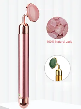 4 în 1 24k Energie Beauty Bar de Aur Vibratoare Facial cu Role de Masaj de Lifting facial de Îngrijire a Pielii Instrument cu Cuart roz Roller Ball