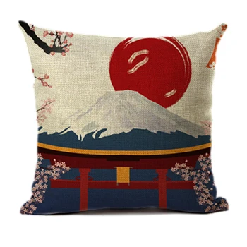 Japonia Fuji Munte Ukiyo-e Stilul Retro Lenjerie de pat fata de Perna Peisaj Imprimare Canapea Decor Acasă Pernele de Acoperire 45x45cm