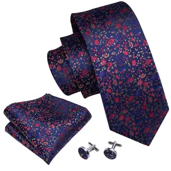 LS-5008 2018 New Sosire Barbati Cravata Matase Jacquard Țesute Nunta Cravată Albastră Pentru Oamenii de Afaceri Barry.Wang Dropshipping Cravată Set