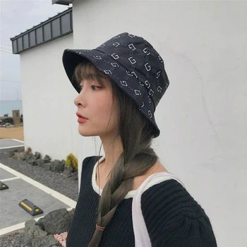 2020 brand feminin capac de primăvară purta față-verso soare găleată pălărie de vară de moda litere graffiti femeie pescar pălărie