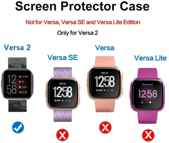 Ecran Protector Caz pentru Fitbit-Versa 2 Ultra Slim Complet Moale Capacul Barei de protecție Cadru Accesorii Smartwatch AntiBubble HD Film transparent