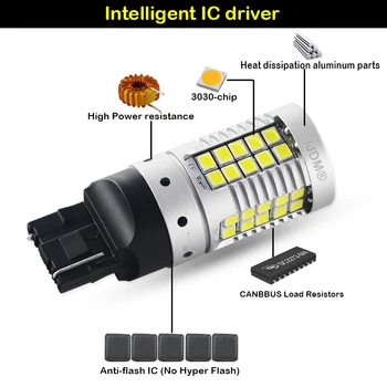 IJDM 1156 LED-uri Canbus fara Eroare 3156 7440 LED-uri Pentru Semnalizare Lumini, Lumini de Frână, Înapoi Reverse Lumina Alb Roșu galben 12V