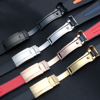 Fierbinte de vânzare cauciuc watchband pentru rox bratara 20mm 22mm Cusaturi de culoare Personalitate Bărbați Fantomă rezistent la apa Curea silicon