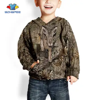 SONSPEE Copil Pulover Hoody Jachete de Sus Cerb de Vânătoare 3d Camuflaj Moda Copii Hanorac Casual Streetwear Băieți Copii Haine