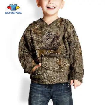 SONSPEE Copil Pulover Hoody Jachete de Sus Cerb de Vânătoare 3d Camuflaj Moda Copii Hanorac Casual Streetwear Băieți Copii Haine