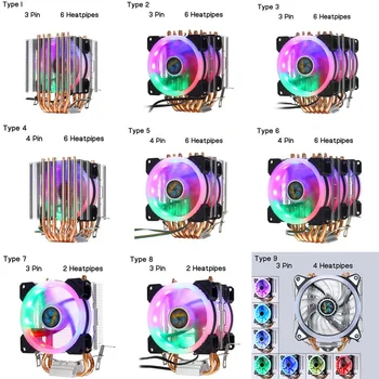 CPU Cooler Ventilator Radiator 2/4/6 Heatpipe-urile de Cupru 3/4Pin RGB Fan Cooler Pentru Intel 775/1150/1151/1155/1156/1366/2011 Toate Platforma AMD