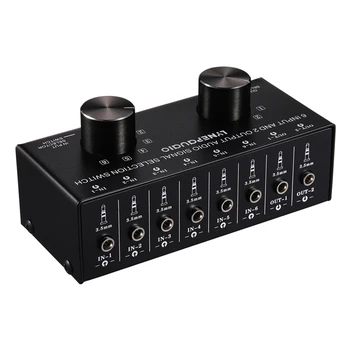Switcher 6 din 2 sau 2 din 6 Căști Difuzor Comuta de Sunet Stereo Sursă de Semnal Comutator de Selecție, cu Interfata 3.5 mm Des