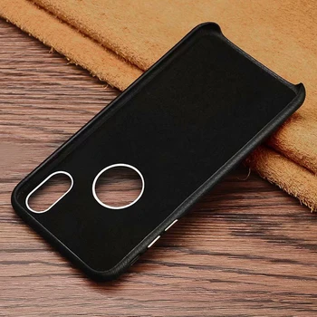 Piele lychee textura telefon capacul din spate caz pentru iPhone 6s 7 8 Plus XR Xs Max ckhb-lzw piele de vacă de metal buton caz de protecție
