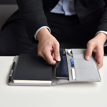Xiaomi Mijia Inteligent Kaco Nobil Hârtie NoteBook Negru din Piele PU Slot pentru Card de Portofel, agenda Pentru Călător Jurnal Rechizite de Birou
