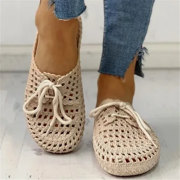 Femei Pantofi 2020 Vânzări la Cald Acasă Papuci de Moda Hollow Out Respirabil Papuci de Plaja Flops Baie Dantela-up Papuci de Fata