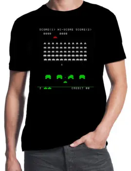 Space Invaders Screenshot Clasic 70 80 de Arcade Game Nerd Geek Party Marca 2019 Om Nou Haine de Bumbac Desene animate Tricouri