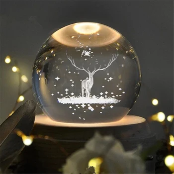 H&D Laser 3D Minge de Cristal cu Cerb de Crăciun și Fulgi de zăpadă de Vindecare Figura pentru Decor Acasă Ornament Ziua de Suveniruri/Xmas Cadou