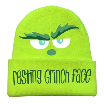 Odihnindu-se Grinch Fata Pălărie de Femeie Odihnindu-se Fata de Animale Imprimate, Tricotate Pălărie Beanie B88