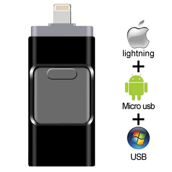 Pendrive 128GB 3 in 1 iPhone USB Flash Drive OTG 32GB Pendrive 3.0 Cle Usb Flash Drive 64GB Pentru iPhone /Android/Tablet PC