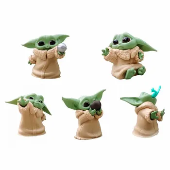 5pcs/set Copilul Yoda Jucarie Star Wars Acțiune Figuras Copii Model Jucarii de Cadouri de Craciun 5-6cm