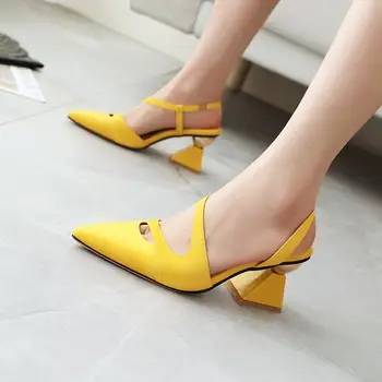 MORAZORA 2020 Noua moda femei sandale brand de înaltă calitate a subliniat toe Ciudat sandale cu toc partid de sex feminin pantofi de nunta